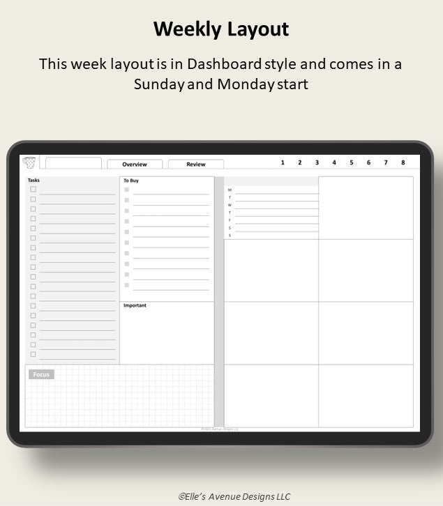 Undated Dashboard Monthly Booklet